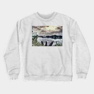 Yacht on Wroxham Broad. Crewneck Sweatshirt